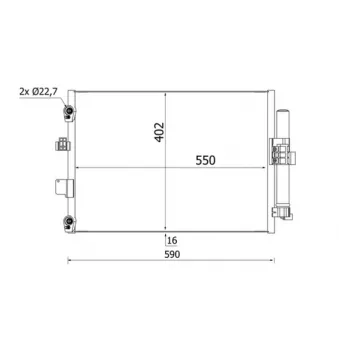 Condenseur, climatisation MAHLE AC 960 000S