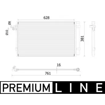 Condenseur, climatisation MAHLE AC 99 000P