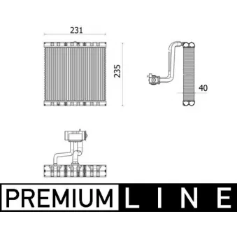 Évaporateur climatisation MAHLE AE 166 000P