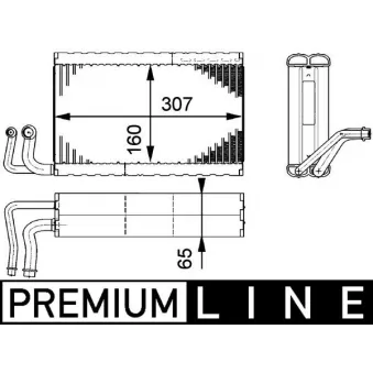 Evaporateur climatisation MAHLE AE 68 000P