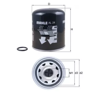 Cartouche de dessicateur, système d'air comprimé MAHLE AL 24
