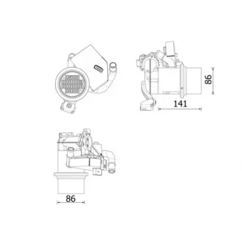 Radiateur, réaspiration des gaz d'échappement MAHLE CE 14 000P