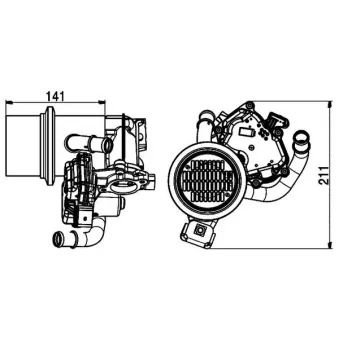 Radiateur, réaspiration des gaz d'échappement MAHLE CE 15 000P