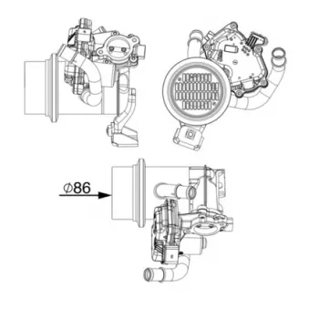 Radiateur, réaspiration des gaz d'échappement MAHLE CE 18 000P