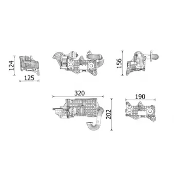 Radiateur, réaspiration des gaz d'échappement MAHLE CE 43 000P
