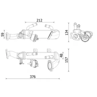Radiateur, réaspiration des gaz d'échappement MAHLE CE 47 000P