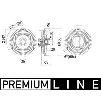 Embrayage, ventilateur de radiateur MAHLE CFC 128 001P