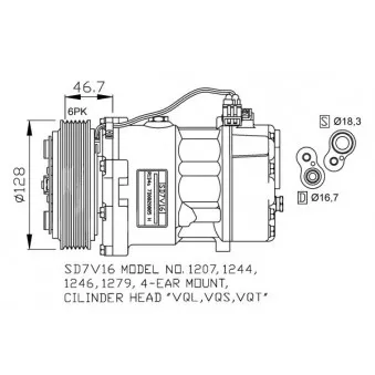 Compresseur, climatisation NRF 32168G