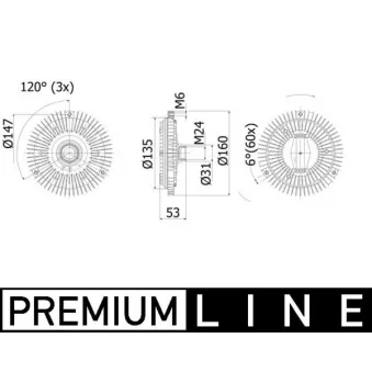 Embrayage, ventilateur de radiateur MAHLE CFC 49 001P