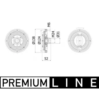 Embrayage, ventilateur de radiateur MAHLE CFC 64 001P