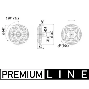 Embrayage, ventilateur de radiateur MAHLE CFC 69 001P