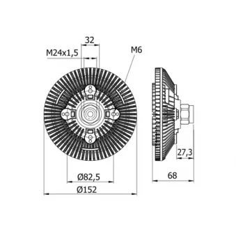 Embrayage, ventilateur de radiateur MAHLE CFC 77 000S