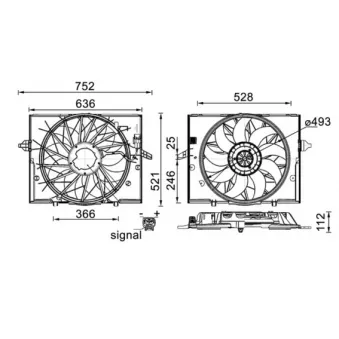 Ventilateur, refroidissement du moteur MAHLE CFF 336 000S