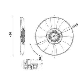 Ventilateur, refroidissement du moteur MAHLE CFF 529 000P
