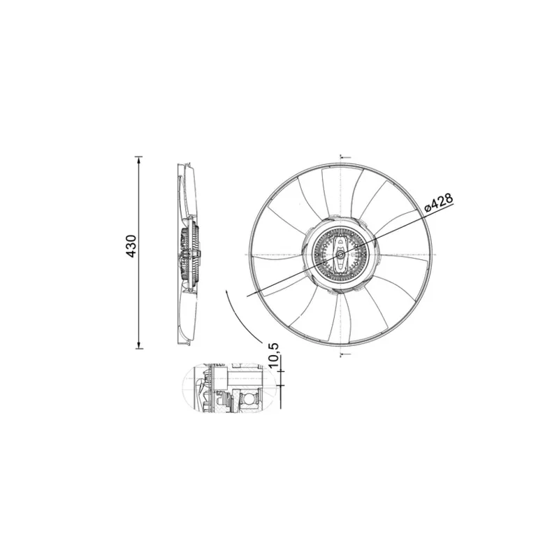 Ventilateur, refroidissement du moteur MAHLE CFF 529 000P