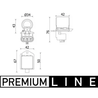 Résistance de série, moteur électrique-ventilateur du radiat MAHLE CFR 2 000P