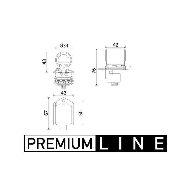 Résistance de série, moteur électrique-ventilateur du radiat MAHLE CFR 2 000P
