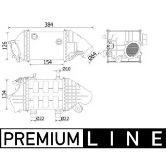 Intercooler, échangeur MAHLE CI 226 000P