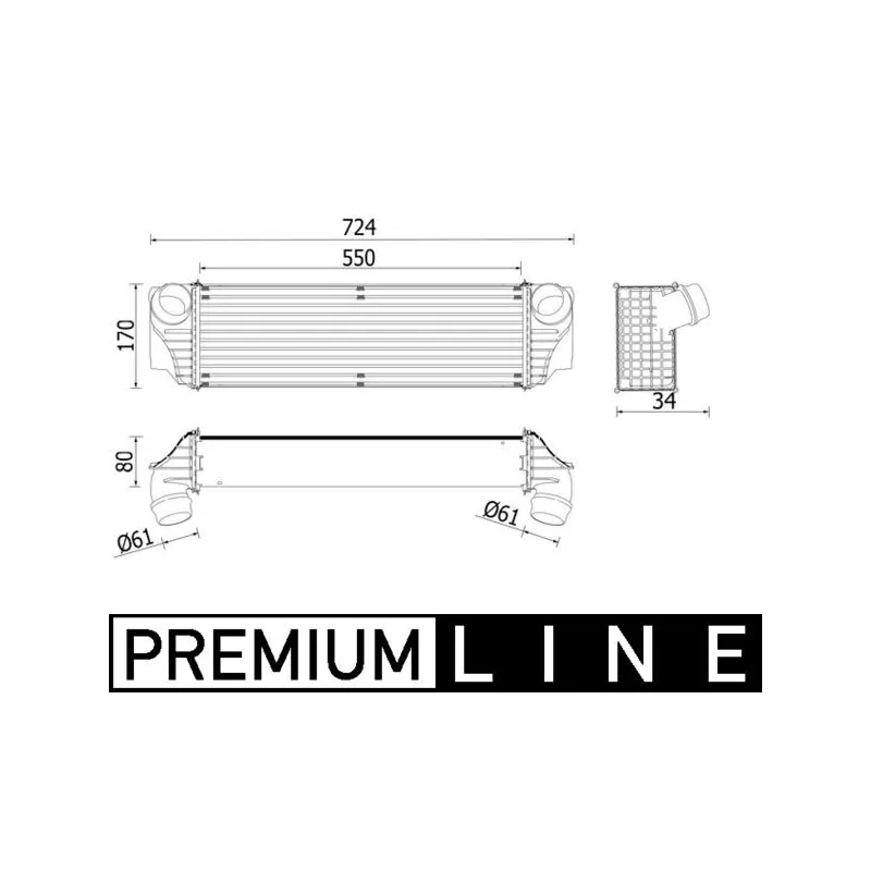 Intercooler, échangeur MAHLE CI 228 000P