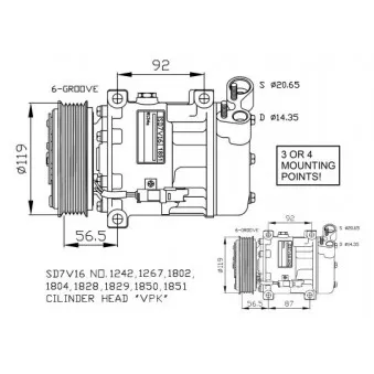 Compresseur, climatisation NRF 32270G