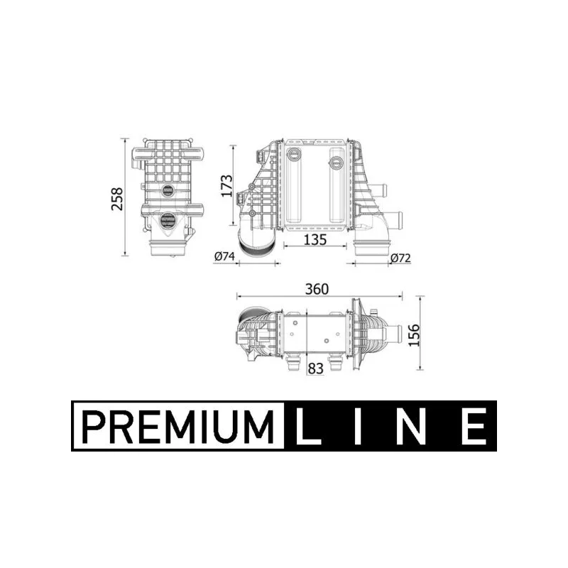 Intercooler, échangeur MAHLE CI 553 000P