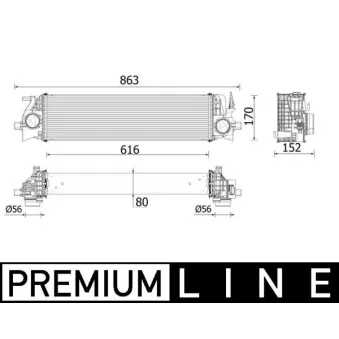 Intercooler, échangeur MAHLE CI 554 000P