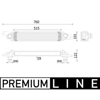 Intercooler, échangeur MAHLE CI 612 000P