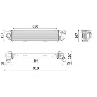 Intercooler, échangeur MAHLE CI 701 000P