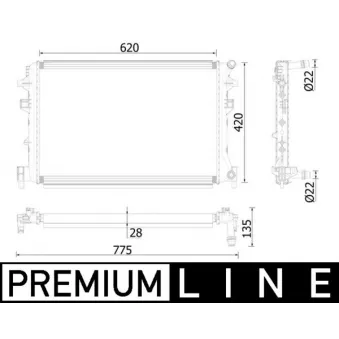 Radiateur basse température, intercooler MAHLE CIR 38 000P