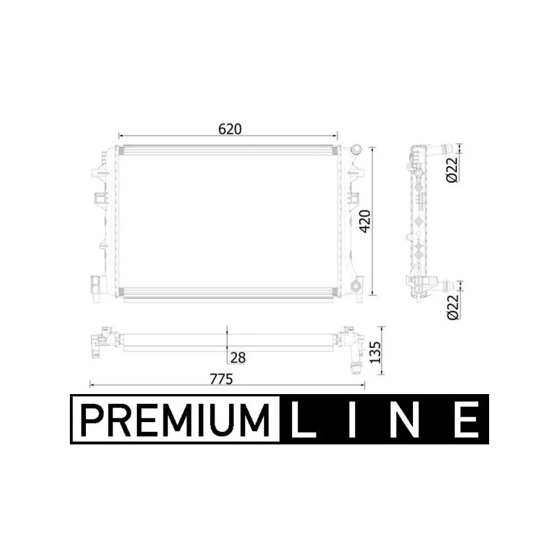 Radiateur basse température, intercooler MAHLE CIR 38 000P