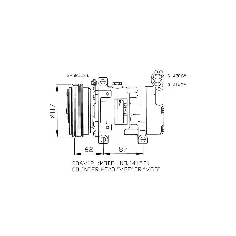 Compresseur, climatisation NRF 32431G