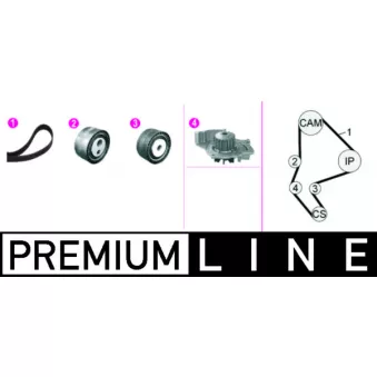 Pompe à eau + kit de courroie de distribution MAHLE CPK 128 000P