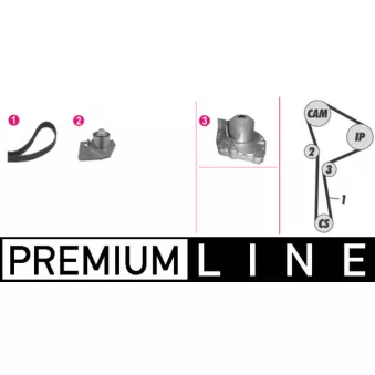 Pompe à eau + kit de courroie de distribution MAHLE CPK 24 000P