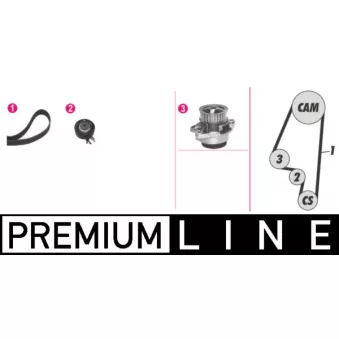Pompe à eau + kit de courroie de distribution MAHLE CPK 63 000P