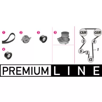 Pompe à eau + kit de courroie de distribution MAHLE CPK 89 000P
