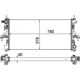Radiateur, refroidissement du moteur MAHLE CR 1034 000P