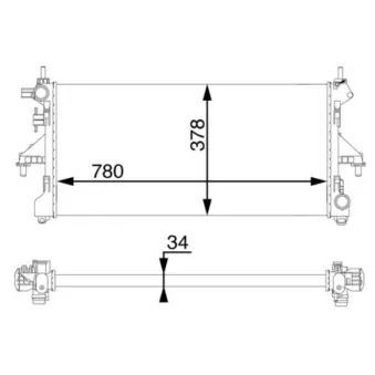 Radiateur, refroidissement du moteur MAHLE CR 1034 000S