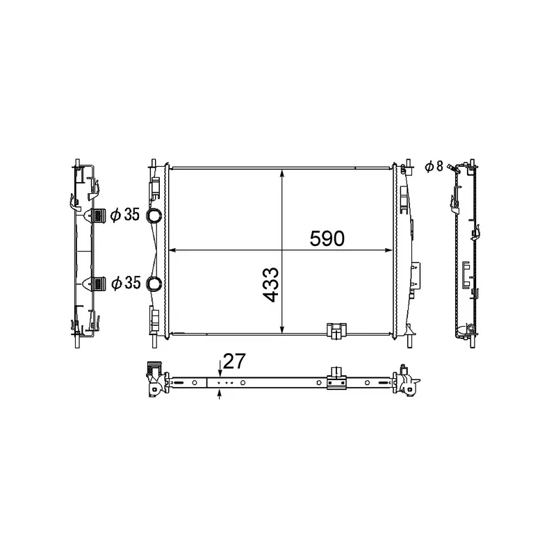 Radiateur, refroidissement du moteur MAHLE CR 1074 000S