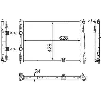 Radiateur, refroidissement du moteur MAHLE CR 1076 000S