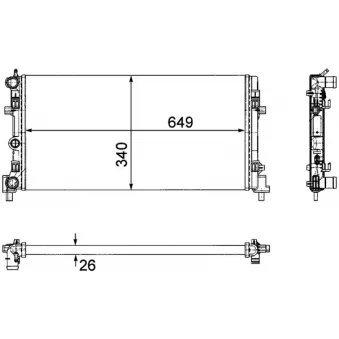 Radiateur, refroidissement du moteur MAHLE CR 1096 000P