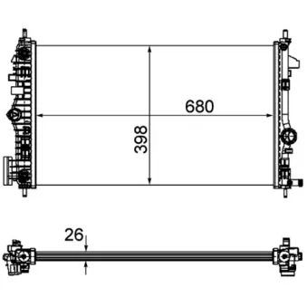 Radiateur, refroidissement du moteur MAHLE CR 1103 000P