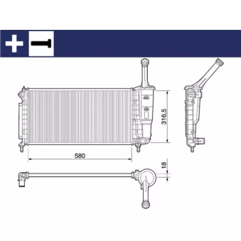Radiateur, refroidissement du moteur MAHLE CR 1104 000S