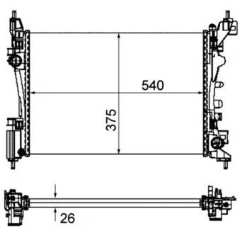 Radiateur, refroidissement du moteur MAHLE CR 1121 000P