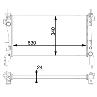 Radiateur, refroidissement du moteur MAHLE CR 1122 000S