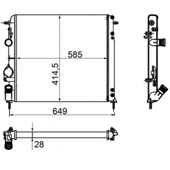 Radiateur, refroidissement du moteur MAHLE CR 1146 000P