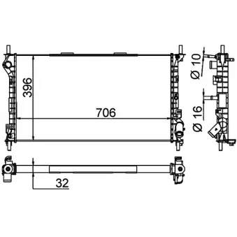 Radiateur, refroidissement du moteur MAHLE CR 1196 000P