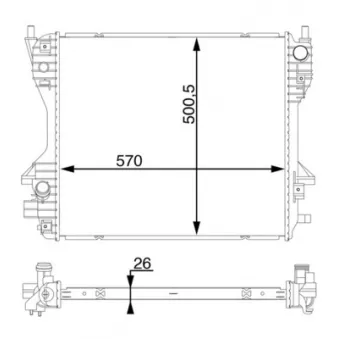 Radiateur, refroidissement du moteur MAHLE CR 1200 000S
