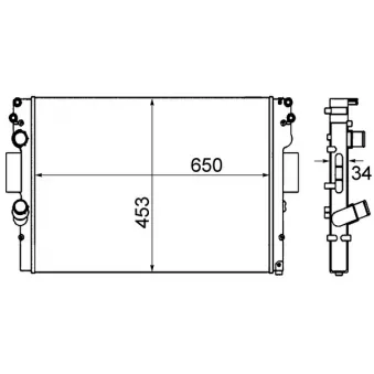 Radiateur, refroidissement du moteur MAHLE CR 1254 001S