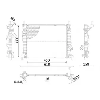 Radiateur, refroidissement du moteur MAHLE CR 1352 000S