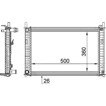 Radiateur, refroidissement du moteur MAHLE CR 1356 000S